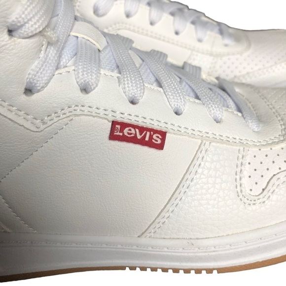 Levi’s White Drive Hi Unisex Hi-Top Sneaker Kids Size 3.5 - Picture 4 of 12